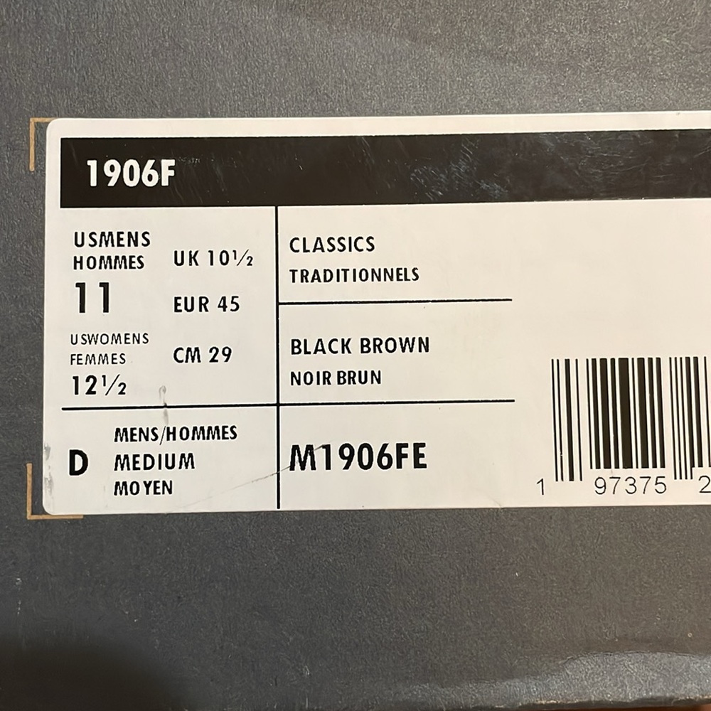 New Balance Men's black/brown w/ gray accents Sneakers size 11 New in the box - Picture 6 of 7
